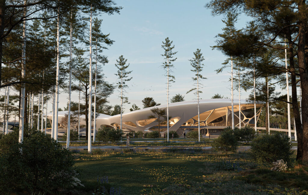 Aquatic centre 3D Rendering