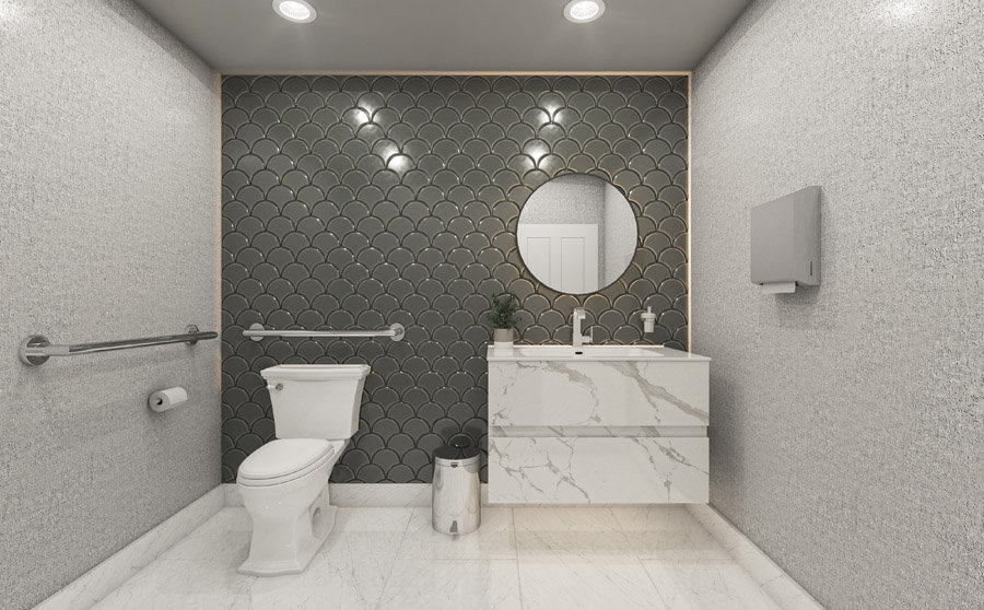 Wash room 3d rendering - Archviztech