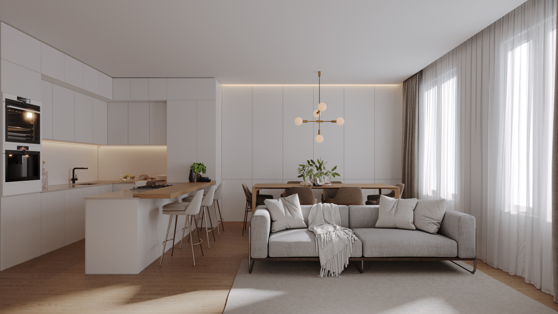 Sun Flat 3d rendering