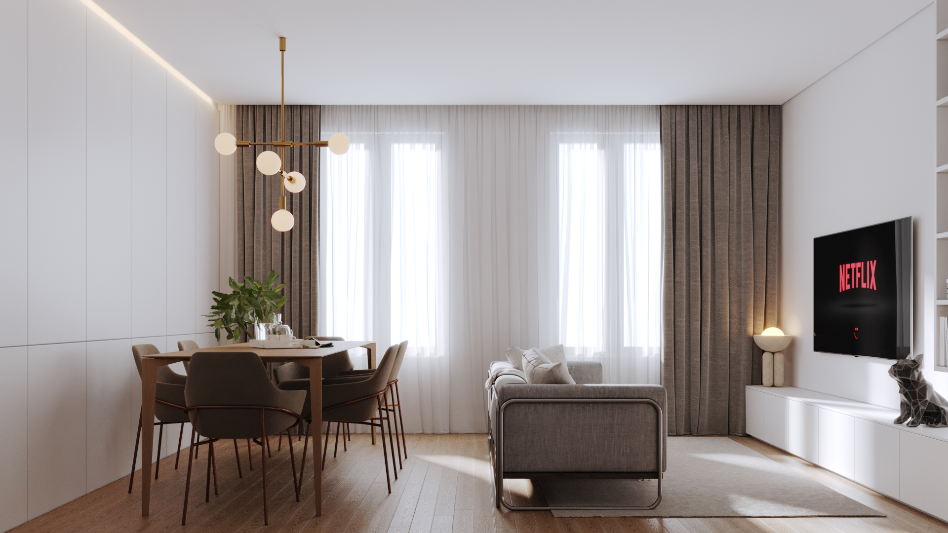 Sun Flat 3d rendering