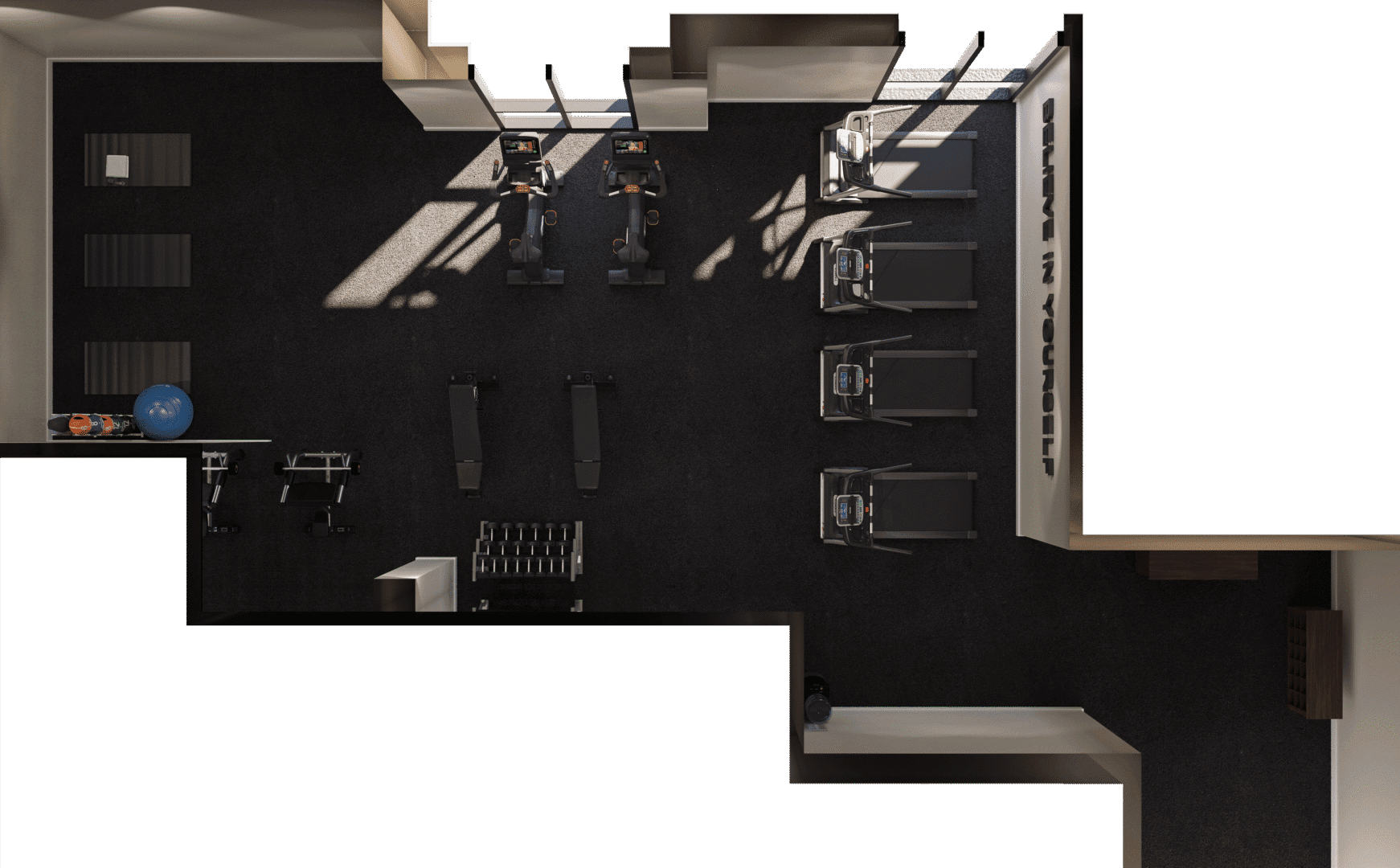 Furnished 3D floor plan - Gym